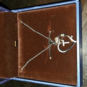 Sterling Silver Heart Initial Necklace